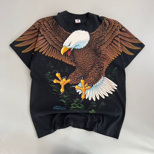 XL 1994 Liquid Blue Eagle AOP T-shirt