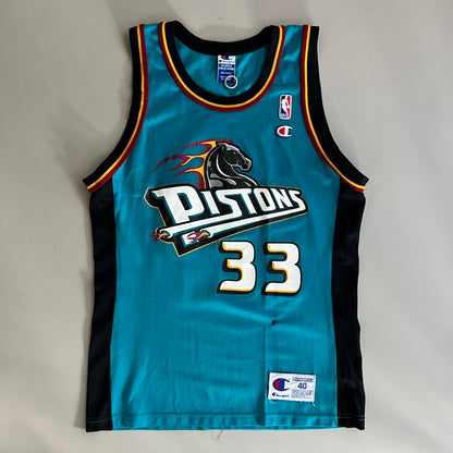 Large 90s Detroit Pistons Grant Hill Champion Jersey