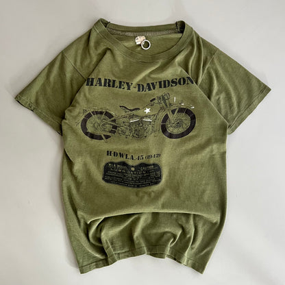 Medium 80s Harley Davidson WLA 45 Army T-shirt