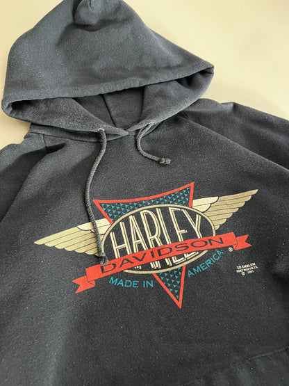 Large 1991 Harley-Davidson 3D Emblem Charlotte, NC Sweatshirt
