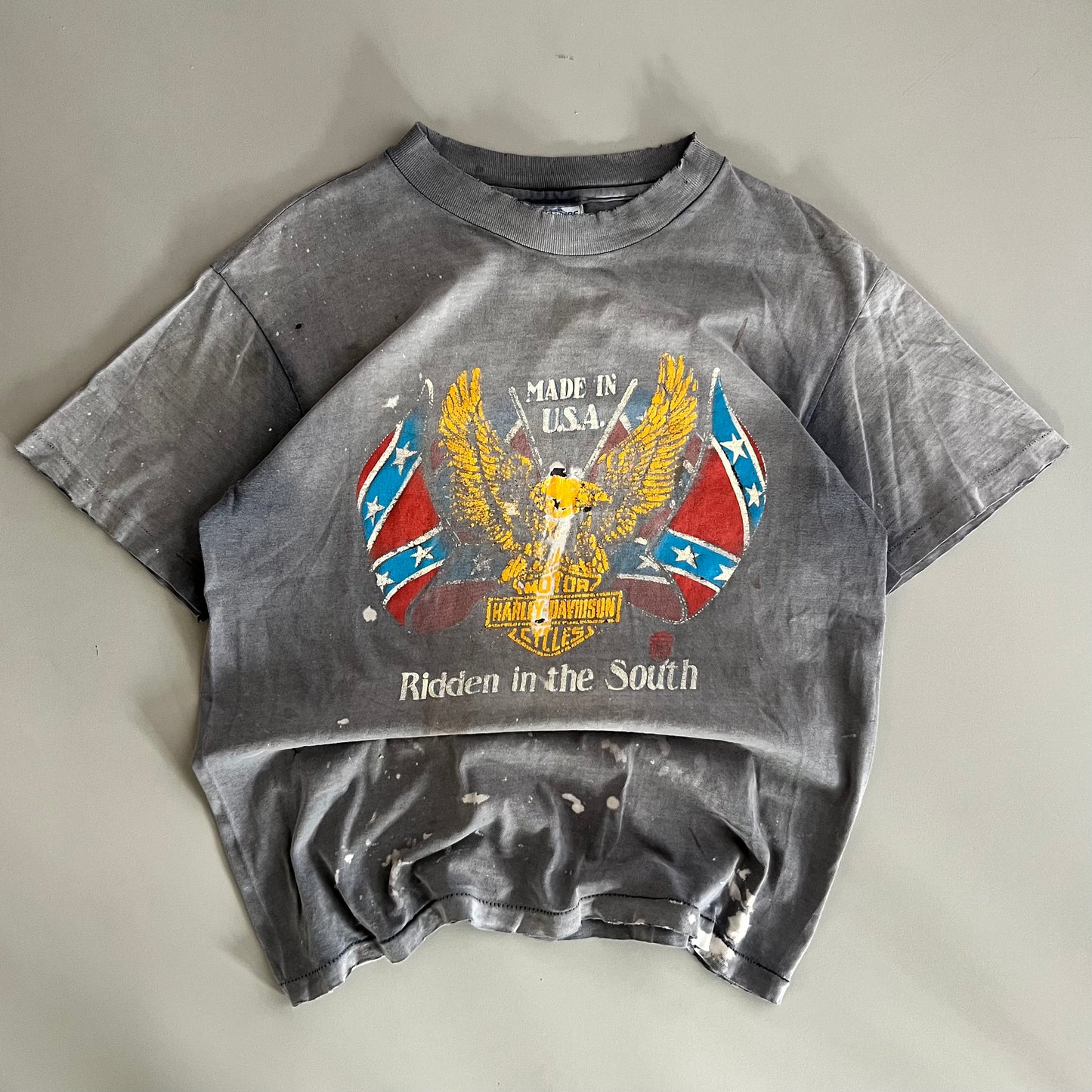 Medium 80s Heavily Distressed Harley Davidson SC T-shirt