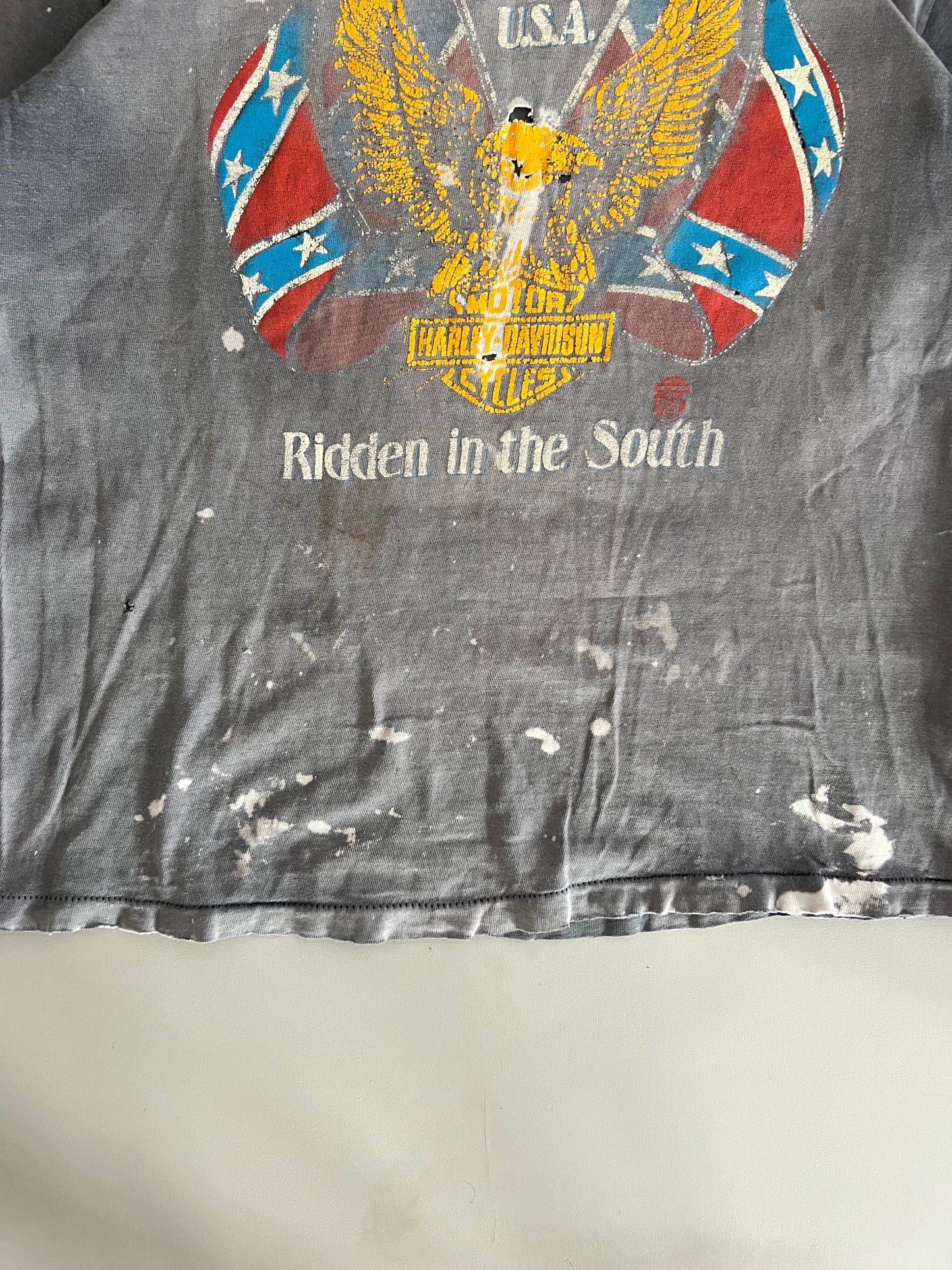 Medium 80s Heavily Distressed Harley Davidson SC T-shirt