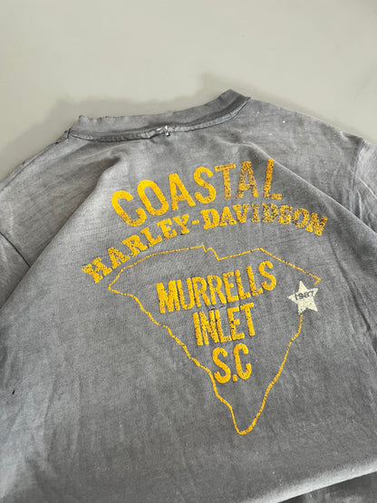 Medium 80s Heavily Distressed Harley Davidson SC T-shirt