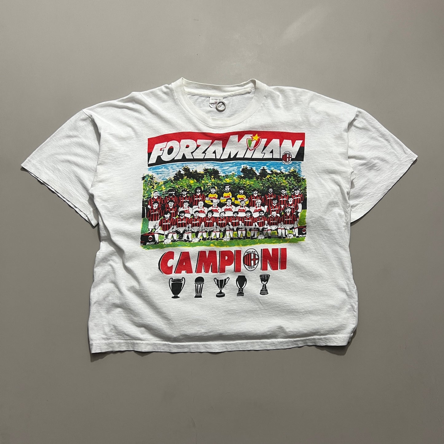 XXL 1980s Forza Milan FC Campion T-shirt