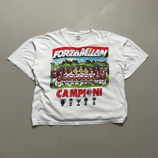 XXL 1980s Forza Milan FC Campion T-shirt