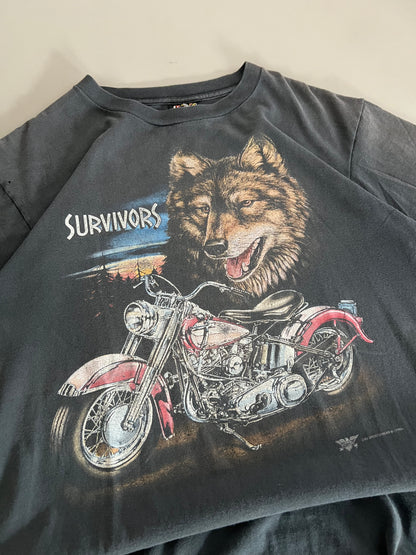 Large 1995 Survivors Biker T-shirt