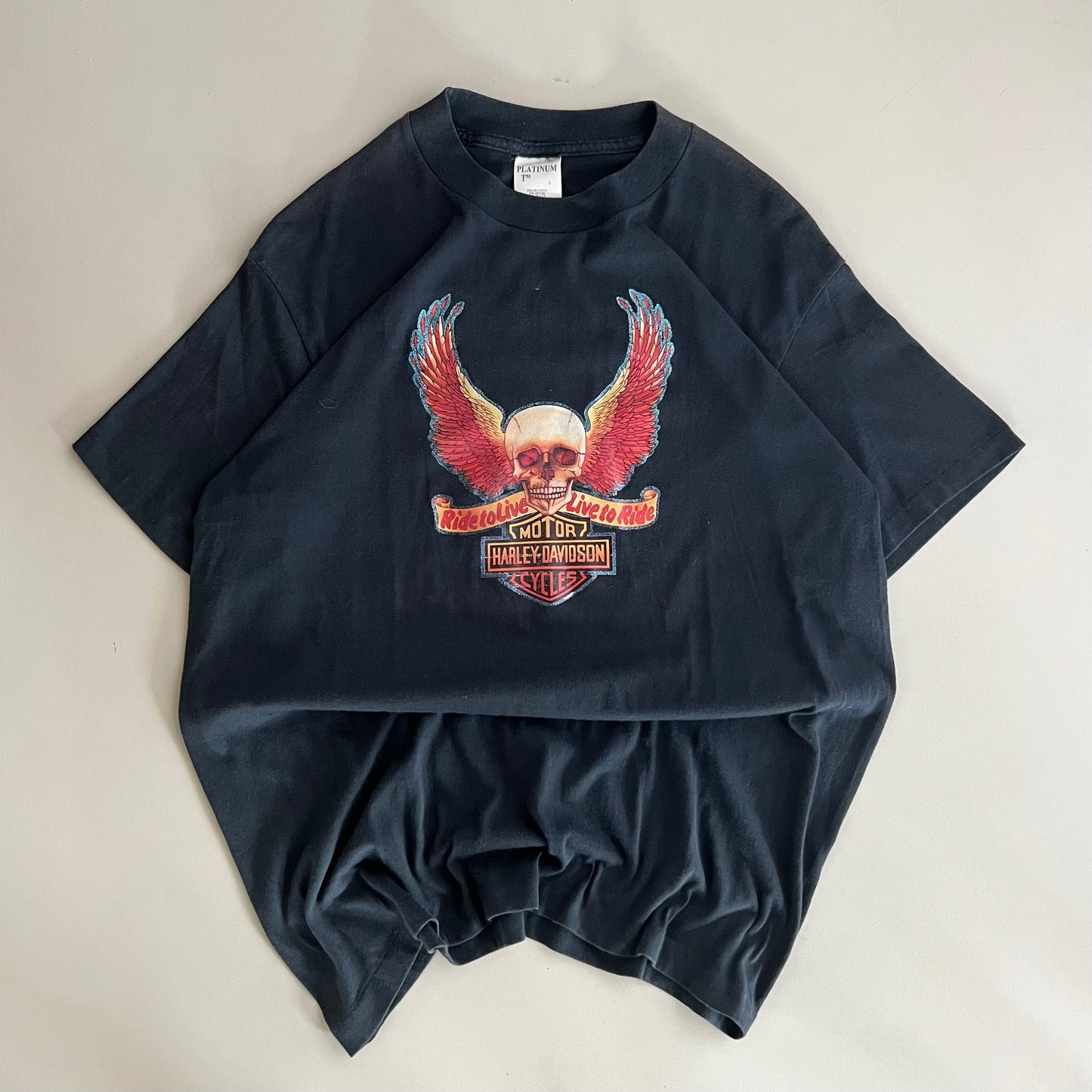Large 80s Harley-Davidson Bootleg T-shirt