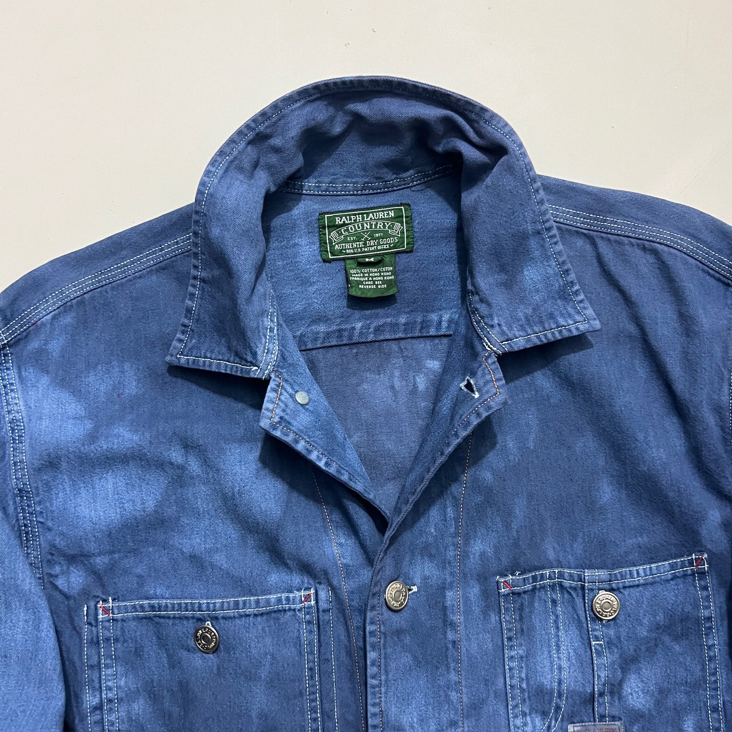 Medium 90s Ralph Lauren Country Over Dye Denim Top