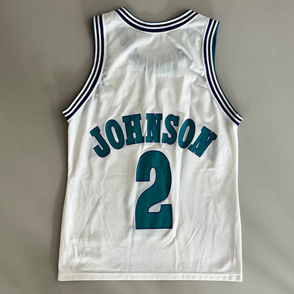 Large 90s Charlotte Hornets Larry Johnson Champion Jersey