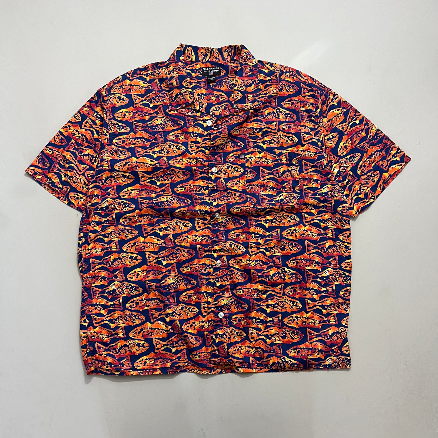 Large Polo Jeans Co Fish Button Shirt
