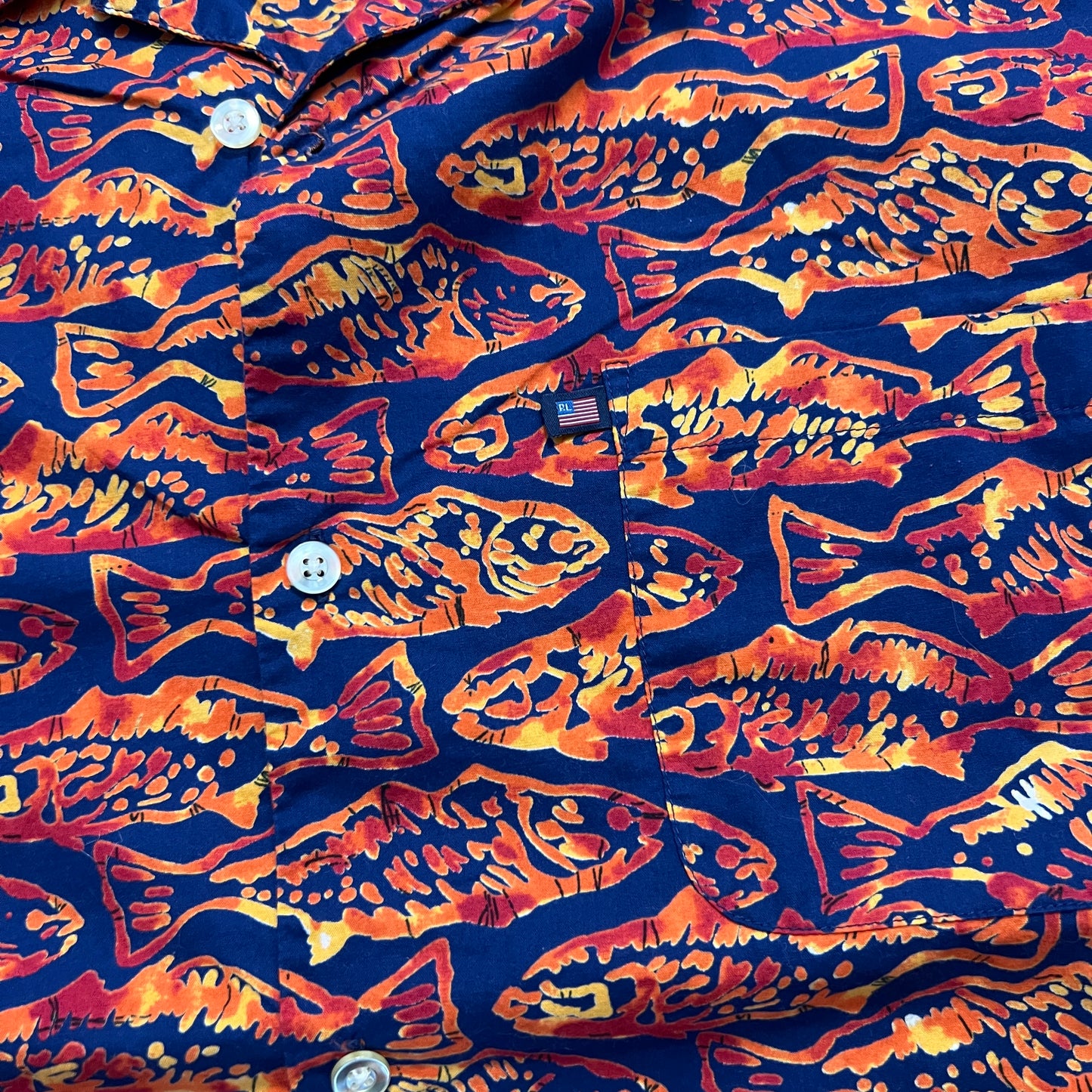 Large Polo Jeans Co Fish Button Shirt