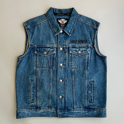 Large 2000s Harley-Davidson Denim Vest
