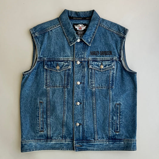 Large 2000s Harley-Davidson Denim Vest