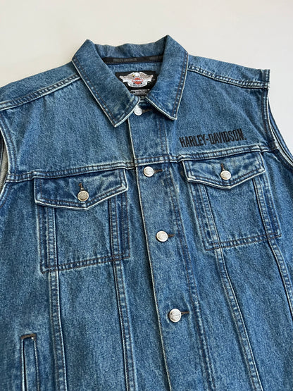 Large 2000s Harley-Davidson Denim Vest