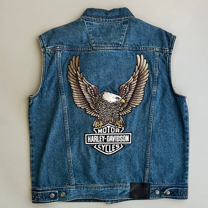 Large 2000s Harley-Davidson Denim Vest