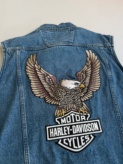 Large 2000s Harley-Davidson Denim Vest