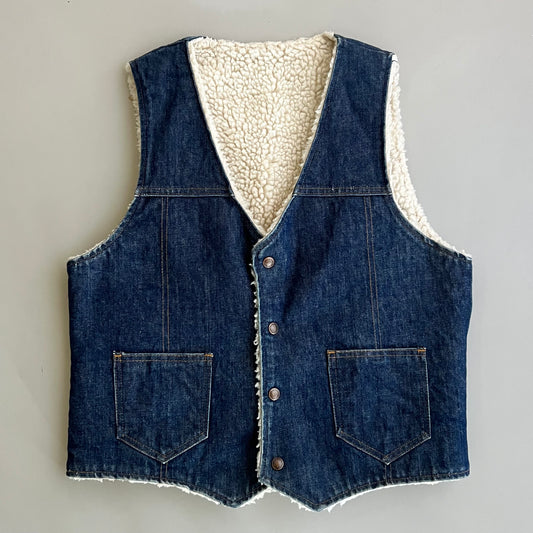 Large Denim Sherpa Vest
