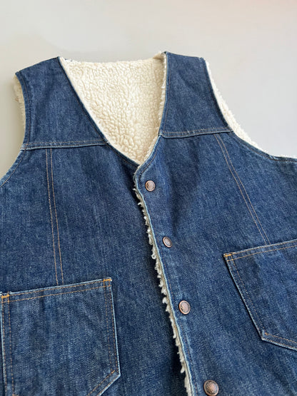 Large Denim Sherpa Vest