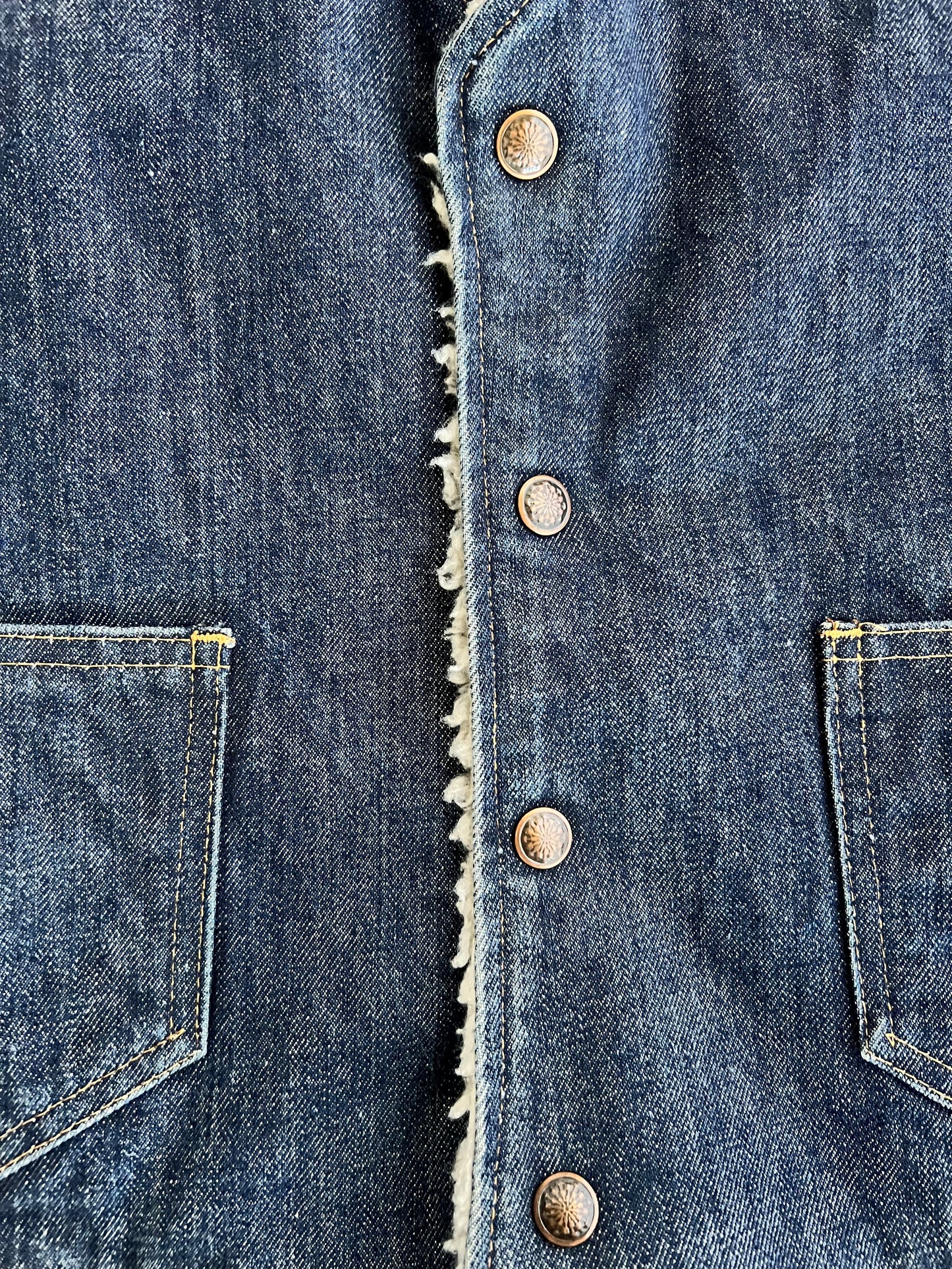 Large Denim Sherpa Vest