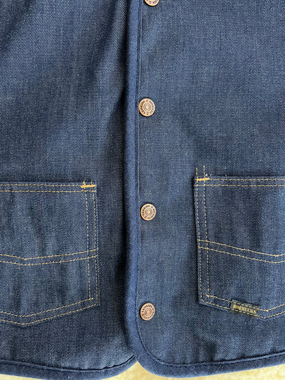 Large 80s Roebucks Sears Sherpa Lined Denim Vest