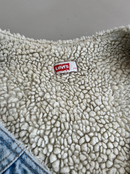 Large 80s Levi's Denim Sherpa Vest
