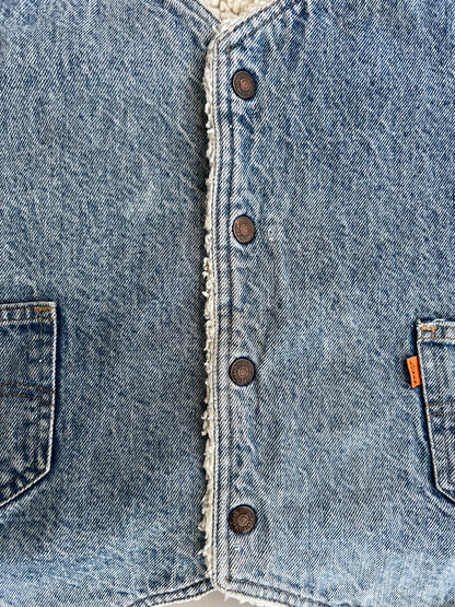 Large 80s Levi's Denim Sherpa Vest