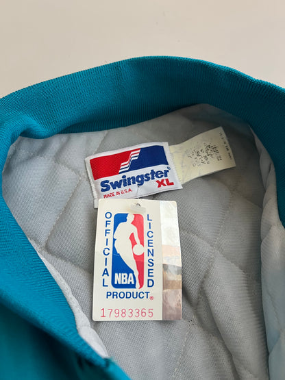 XL 80s Charlotte Hornets Swingster Satin Jacket