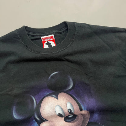 Large 1990s Black Mickey Mouse T-shirt