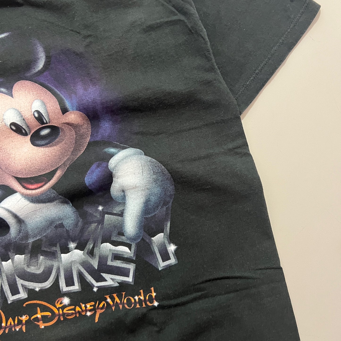 Large 1990s Black Mickey Mouse T-shirt
