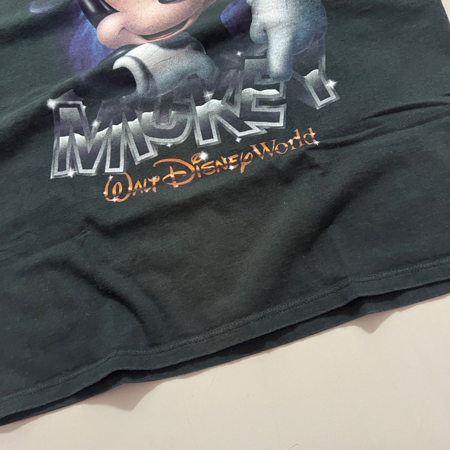 Large 1990s Black Mickey Mouse T-shirt