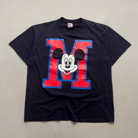 Large 1990s Black Mickey Mouse T-Shirt