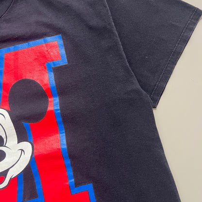 Large 1990s Black Mickey Mouse T-Shirt