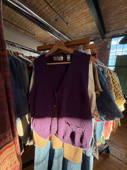 Medium Karen Scott purple knit vest