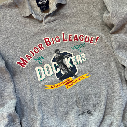 Vintage Grey Dockers Major Big League Collared Sweatshirt