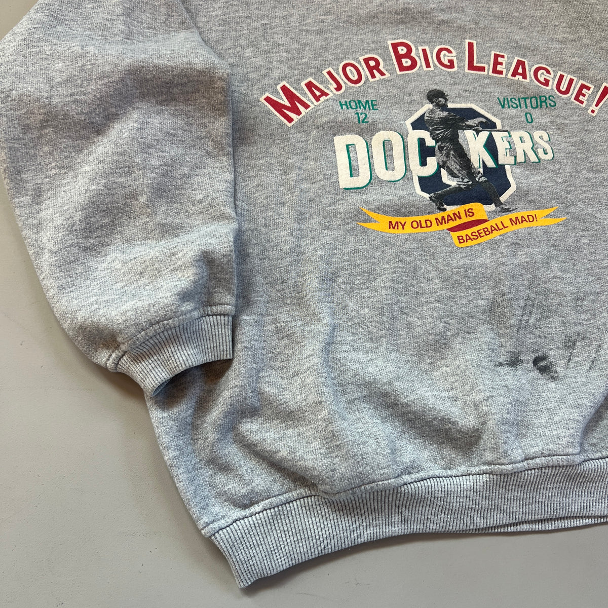 Vintage Grey Dockers Major Big League Collared Sweatshirt
