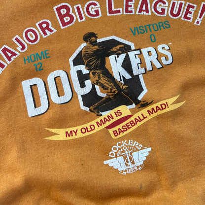 Vintage Yellow Dockers Major Big League Collared Sweatshirt