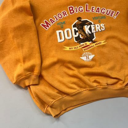 Vintage Yellow Dockers Major Big League Collared Sweatshirt