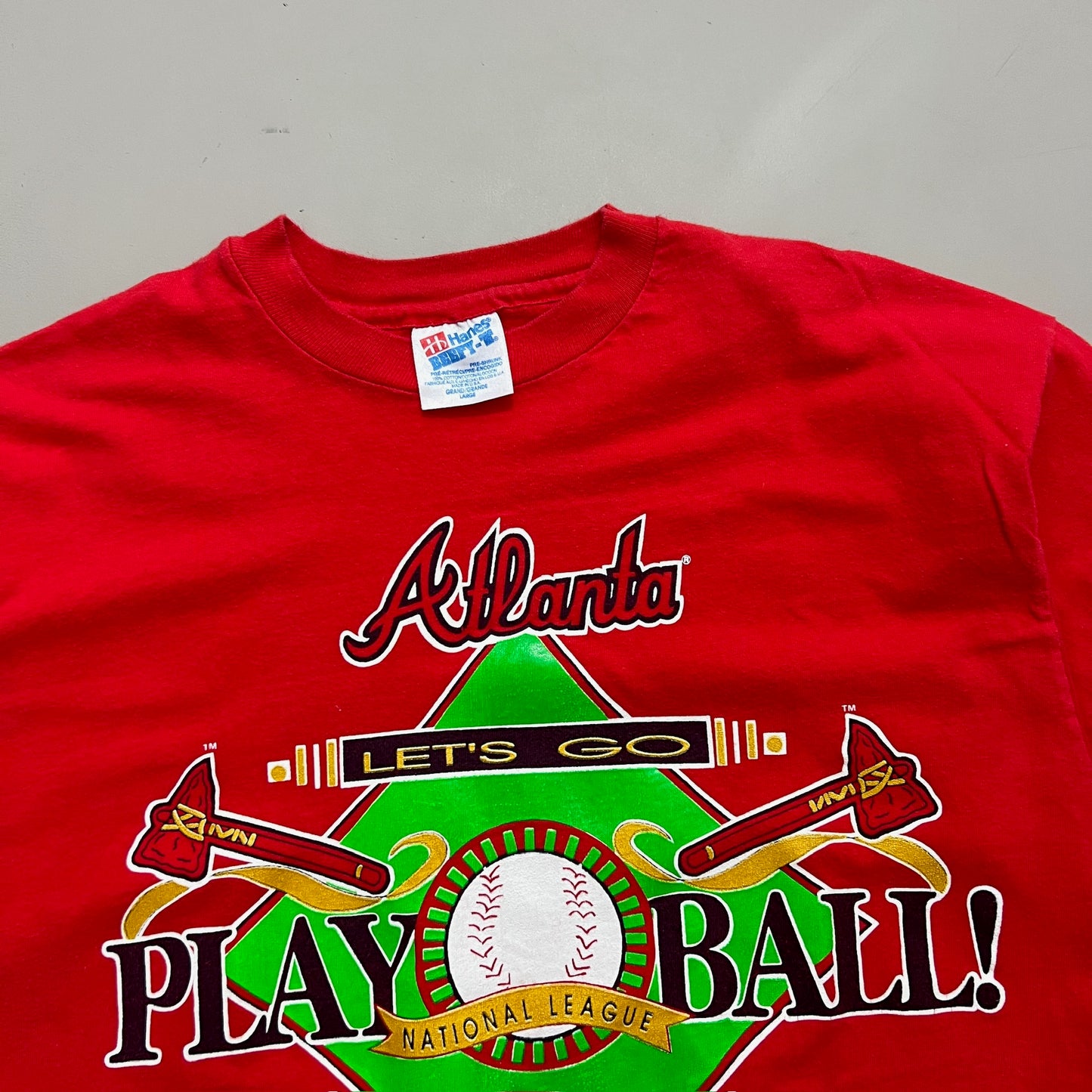 Large 1993 Atlanta Braves Play Ball T-shirt