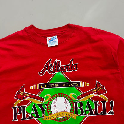 Large 1993 Atlanta Braves Play Ball T-shirt