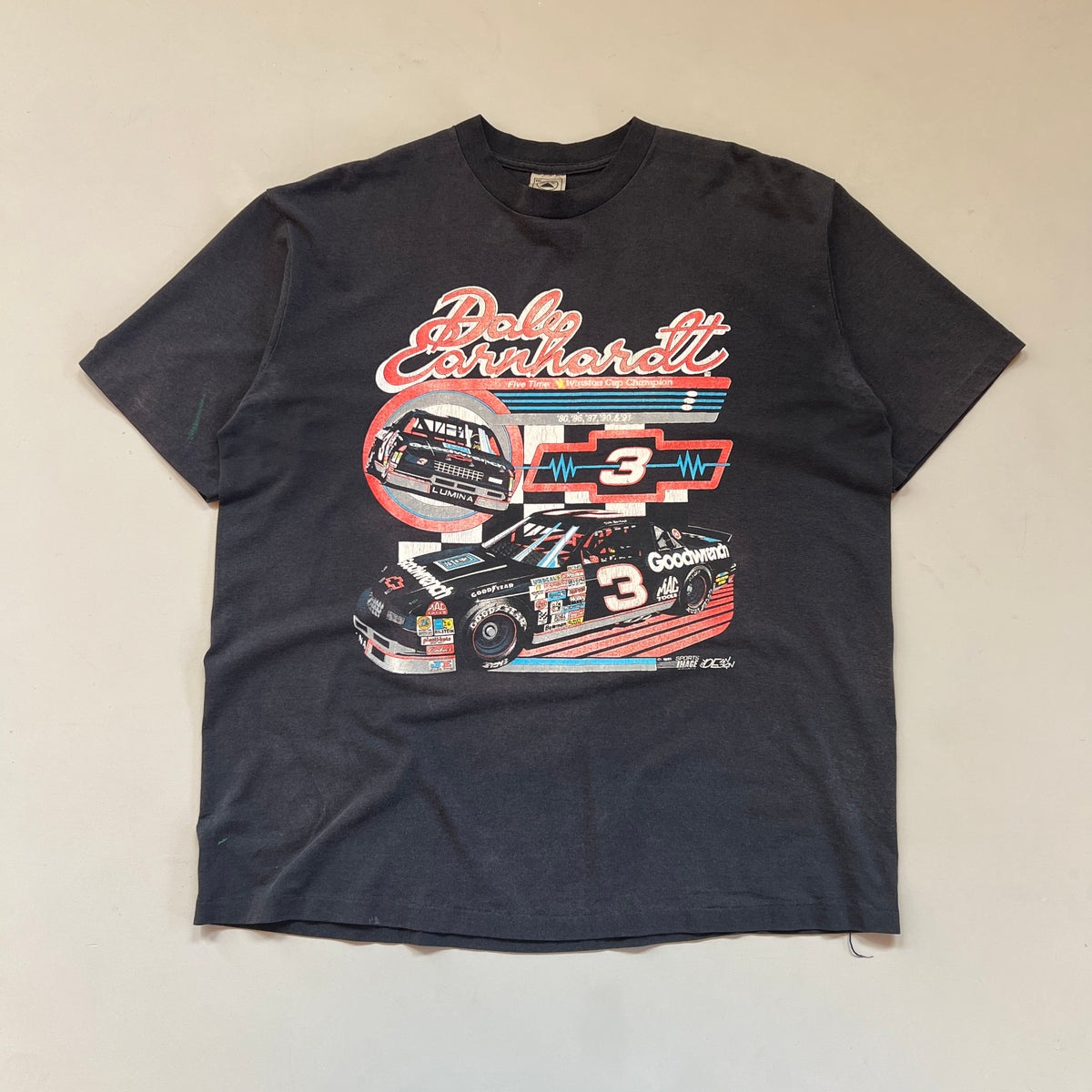 1991 XXL Dale Earnhardt Five Time Champion T-Shirt
