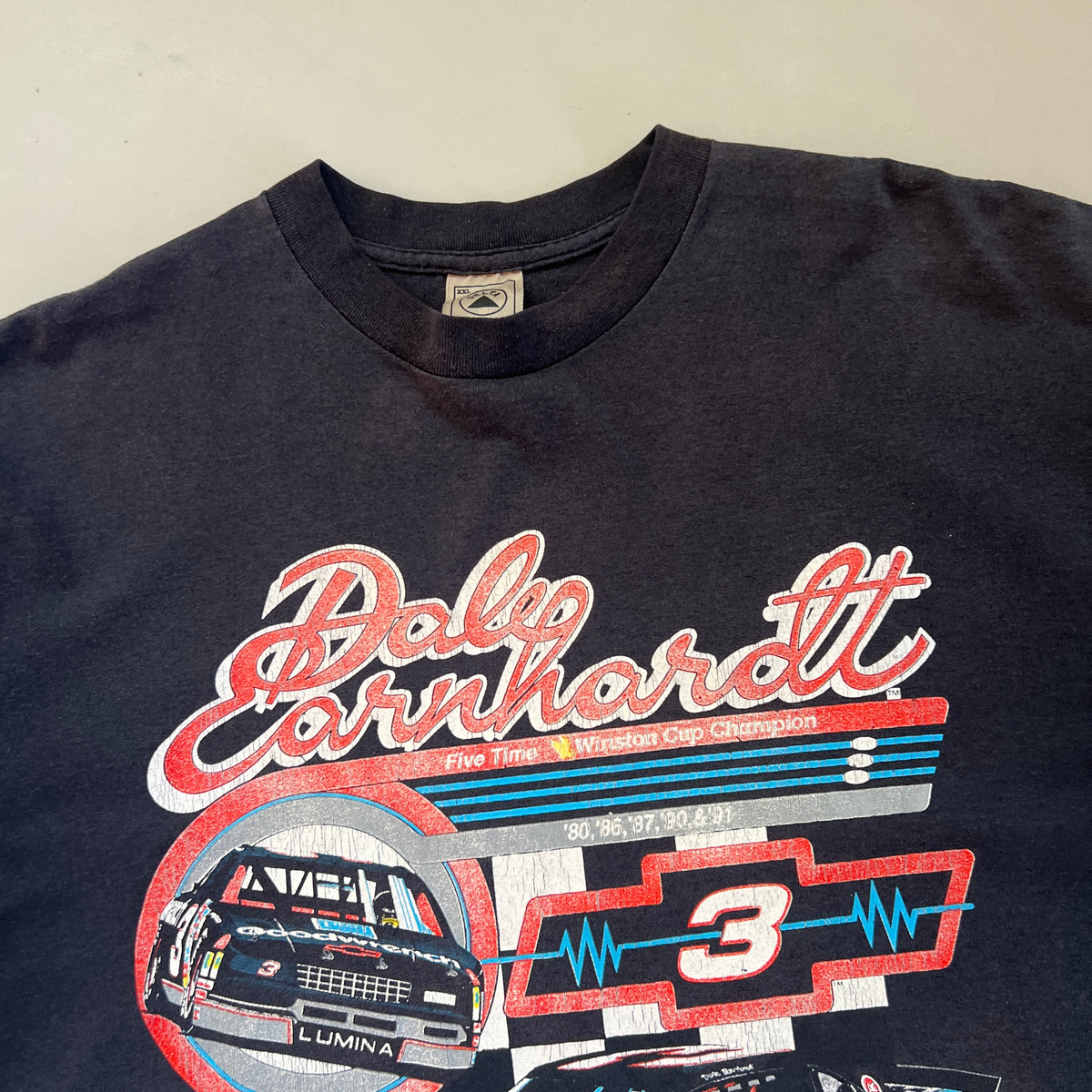 1991 XXL Dale Earnhardt Five Time Champion T-Shirt