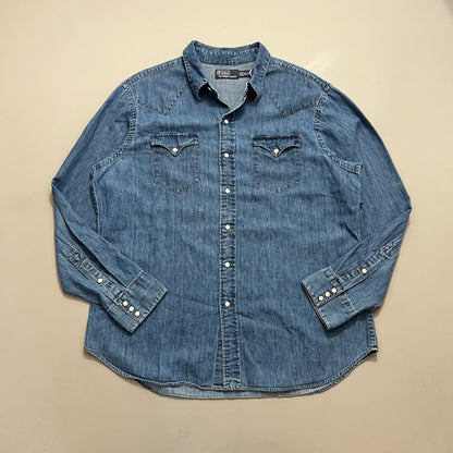 XL 1990s Denim Polo Ralph Lauren Hunters Button Shirt