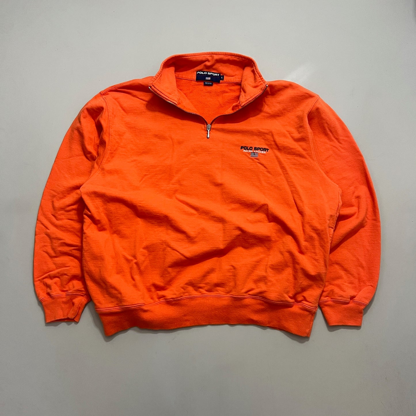 Large Orange Polo Sport Quarter Zip Fleece