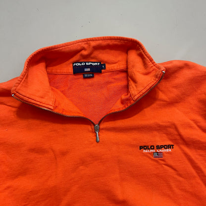 Large Orange Polo Sport Quarter Zip Fleece