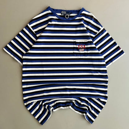 Large 2000s Polo Ralph Lauren Embroidered Striped T-shirt