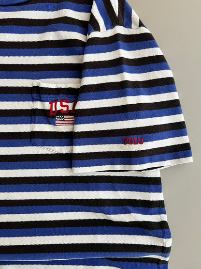 Large 2000s Polo Ralph Lauren Embroidered Striped T-shirt