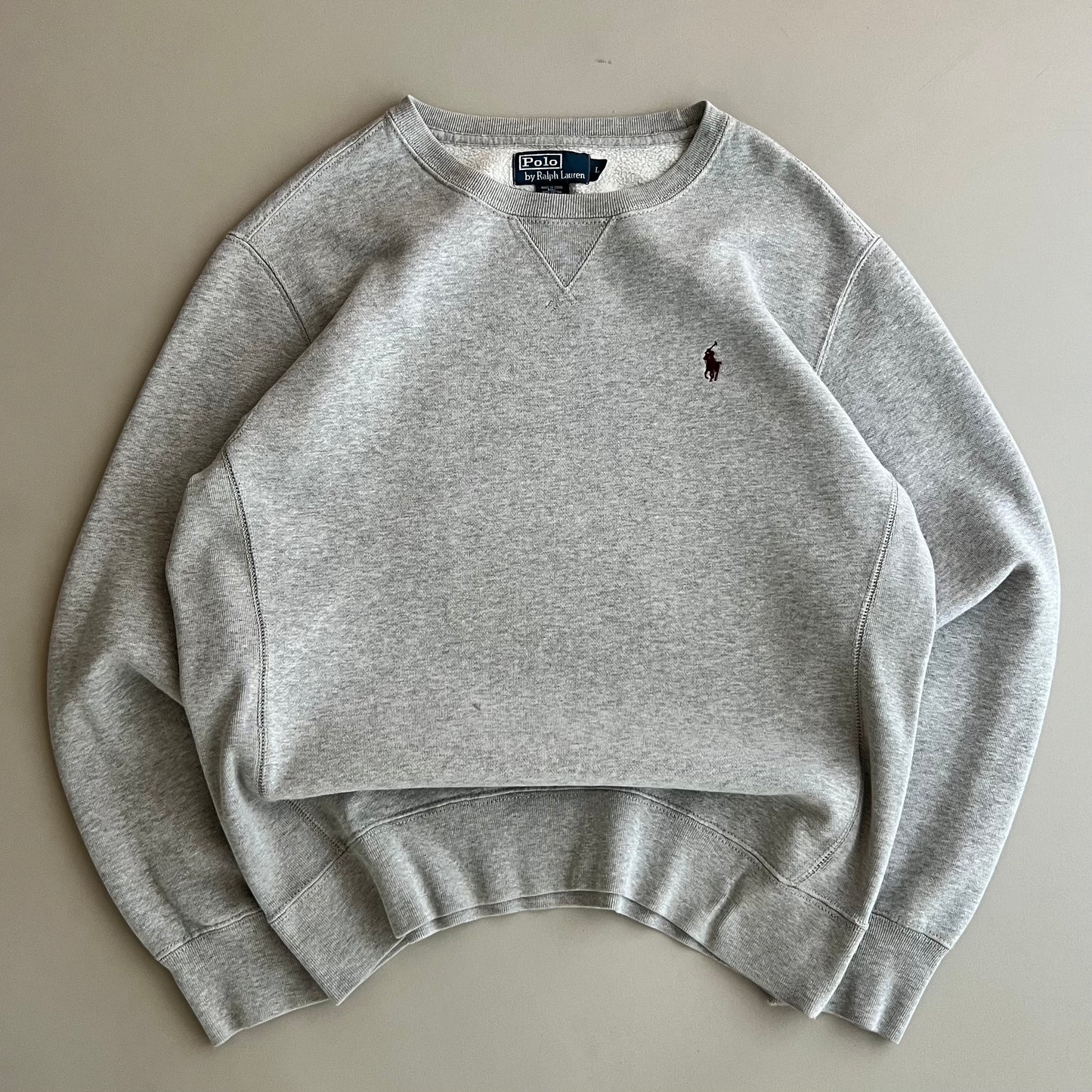 Large 2000s Grey Polo Ralph Lauren Sweatshirt