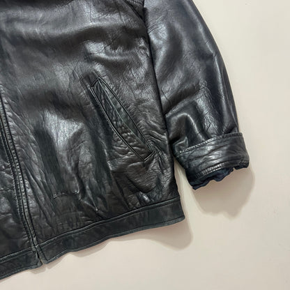XXL 1990s Black Polo Ralph Lauren Leather Jacket