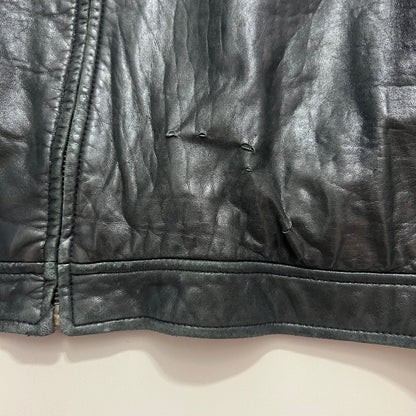 XXL 1990s Black Polo Ralph Lauren Leather Jacket