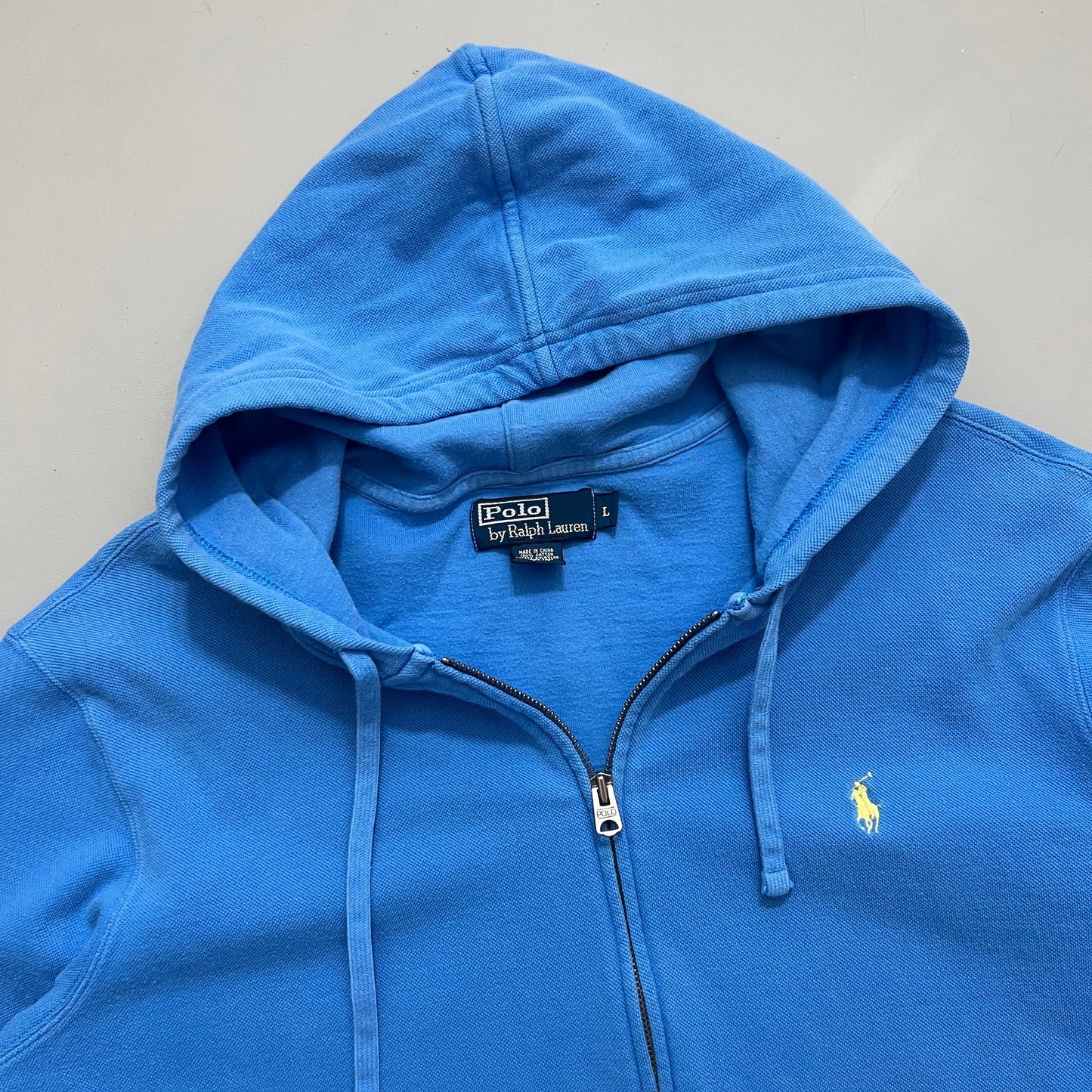 Large 2000s Baby Blue Polo Ralph Lauren Full Zip Sweatshirt